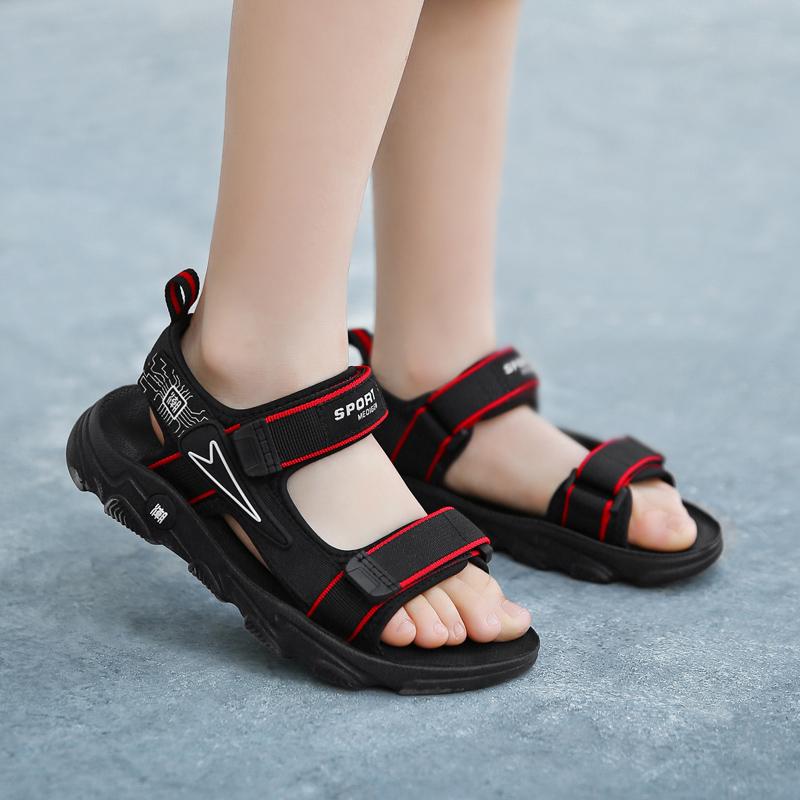 Детская противоскользящая износостойкая модная легкая уличная пляжная обувь на липучке — фото 8