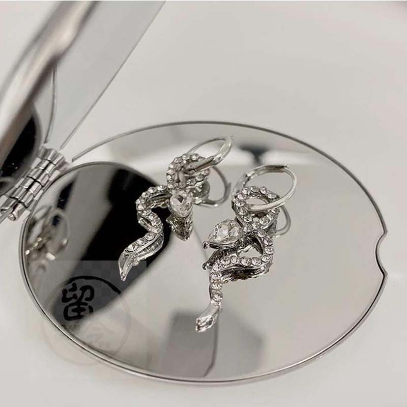 New Trendy Vintage Wrapped Snake Shape Crystal Dangle Earrings for Women Girl Cute Small Object Earring Jewelry Bijoux Gifts