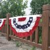 2pcs 45*90cm Printed Stripes Stars Usa Pleated Fan Bunting Half Banner Flag For July 4th Independence Day Decoration