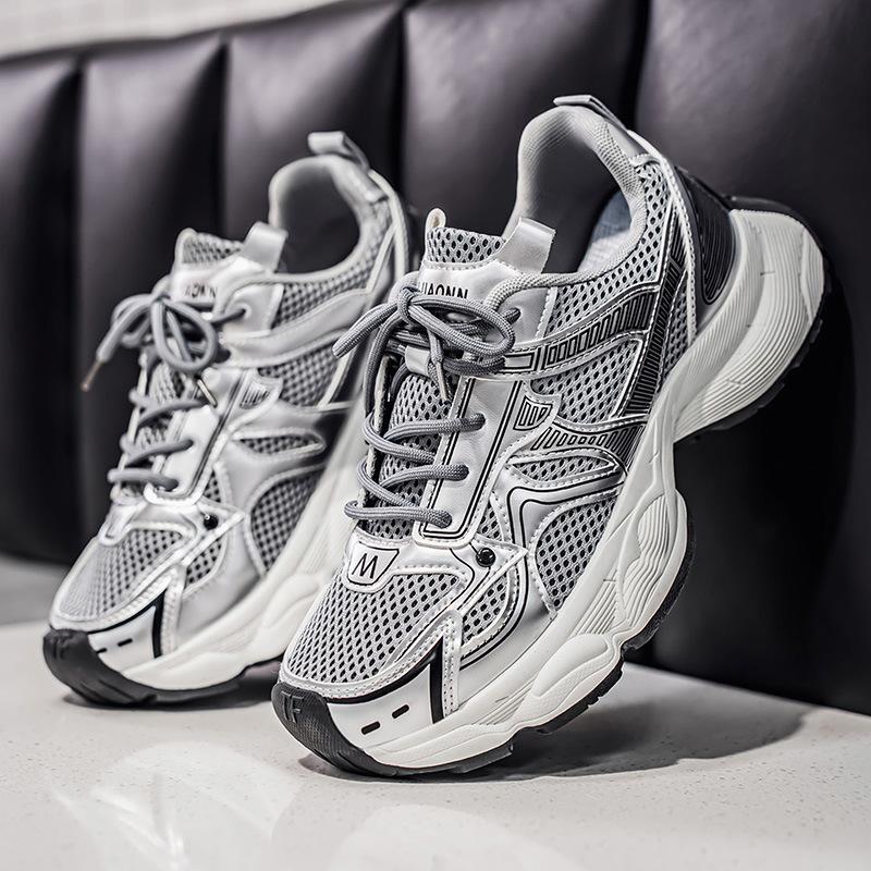 Summer New Mesh Breathable Outdoor Dad Shoes Ins Thick-soled Heightening Sports and Leisure Shoes