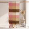 | Imitation mohair plaid scarf | Autumn and winter warm AC grid | Support LOGO customization