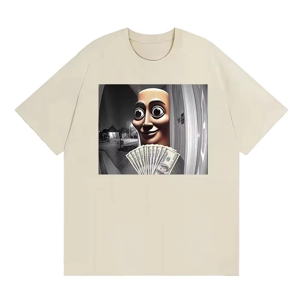 Vintage Weird Mask Character Print Tshirt Unisex Soft Cotton Unisex Dark Funny Meme Oversized Fashion Tops