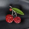 Lustrous Cherry Brooch Jewelry Accent Vibrant Green Zircon Cherry Brooch Unique Designs Badge for Clothing Decoration