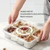 PET Kitchen Storage Basket with Handle Fridge Refrigerator Food Preservation Box Drain Design Interval Storage Container