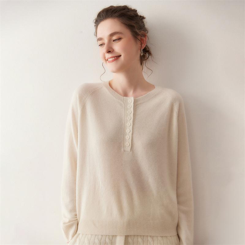 Lekasha 2026 Autumn/Winter Women's Cashmere Round Neck Sweater