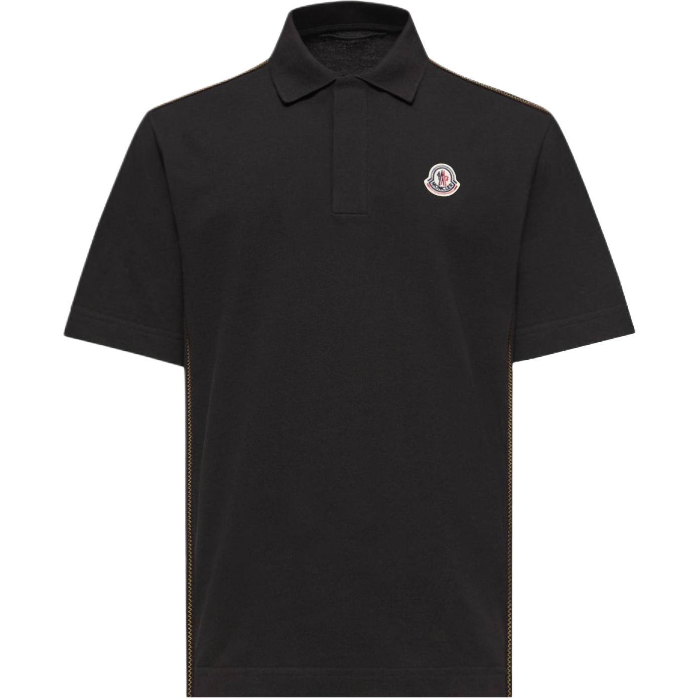 Moncler Monochrome Badge Korte Mouw Polo Shirt Heren tops L10918A0002489A16999 L black