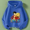 One Piece Joy Boy Anime Print Boys Girls Kids Fleece Hoodie Sweatshirt Fall Winter Warm Pullover Children Casual Clothes
