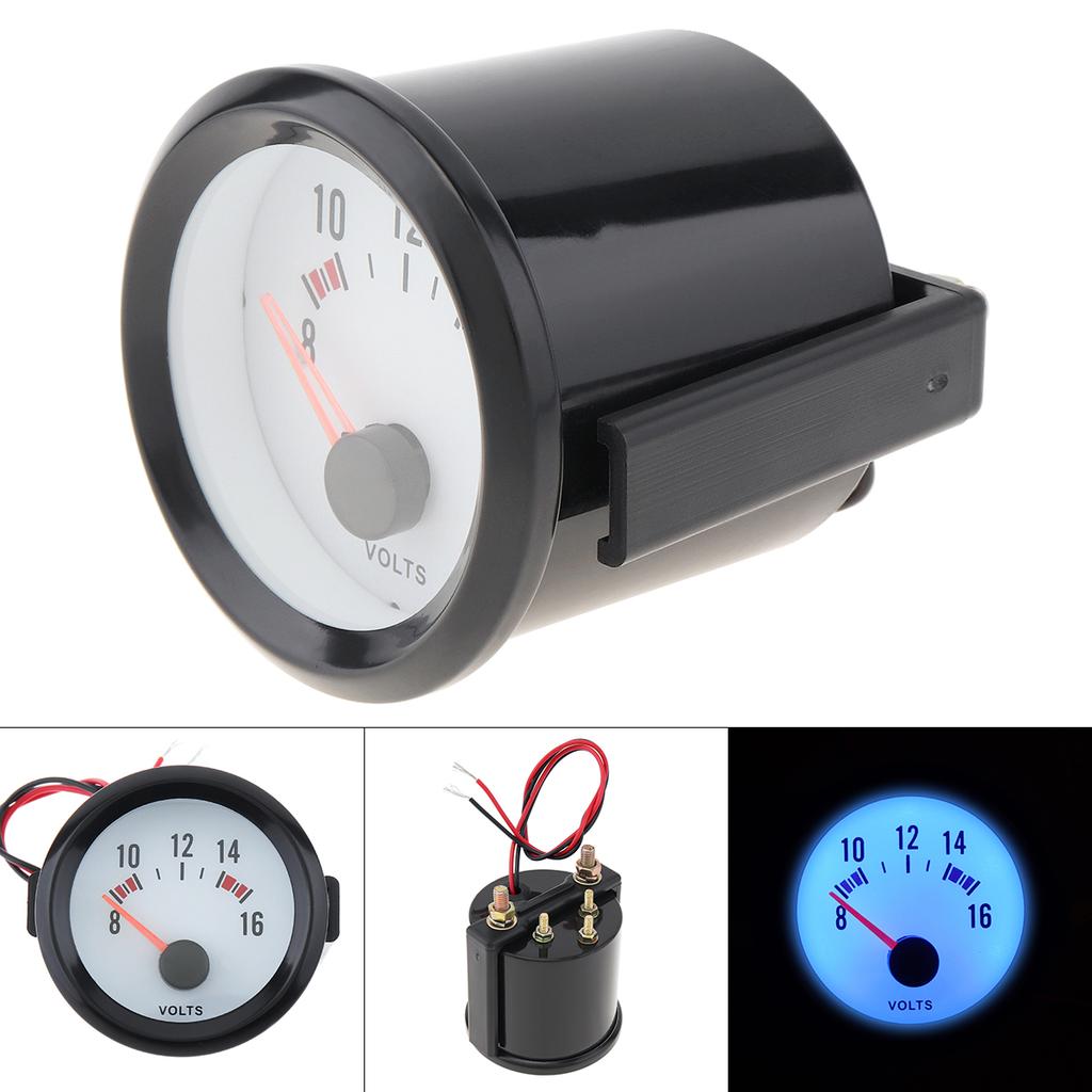 6037BL 2 inch 52mm 8-16V Blue LED Voltage Meter Gauge Voltmeter with Sensor for Car / Boat / Truck / ATVGood product