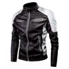 Giacca da Moto Invernale Casual da Uomo con Patchwork in Pile e Pelle Moda Uomo Vintage Calda Giacca in Pelle