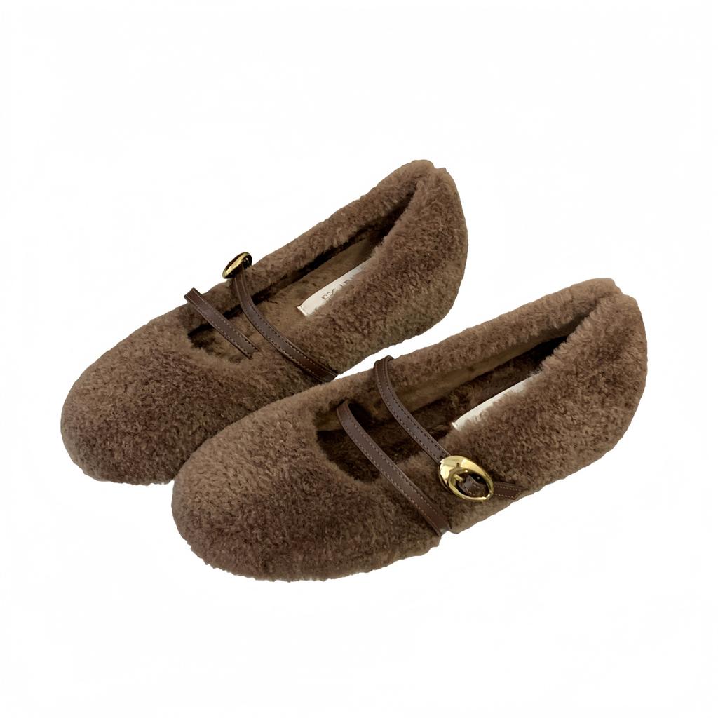 2025 new Mary Jane shoes soft sole Mori series sweet belt buckle Mao Mao shoes inner height increase