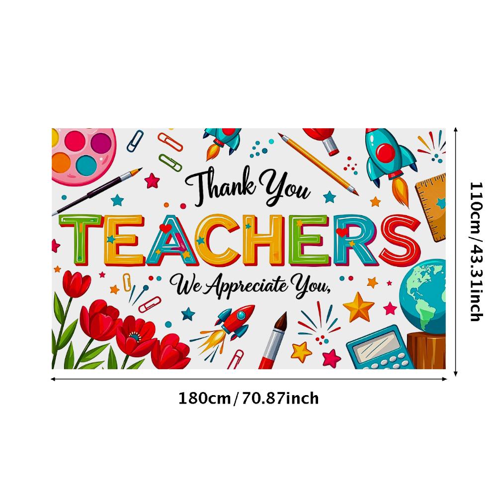 

Teachers Day Colorful Decorative Backdrop Teacher Appreciation Party Decoration Banner Classroom School Event Background Props