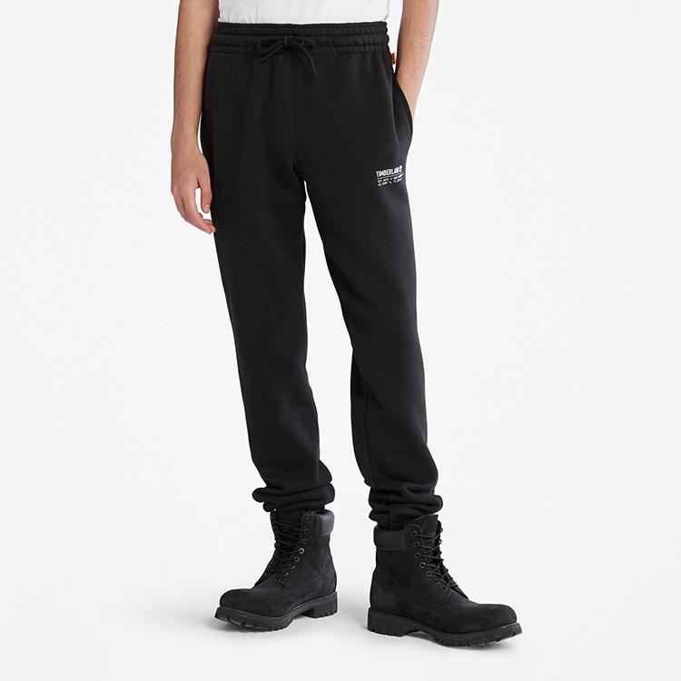 Timberland Solid Logo Casual Sports Pants Unisex Pants Black A5UHN-001