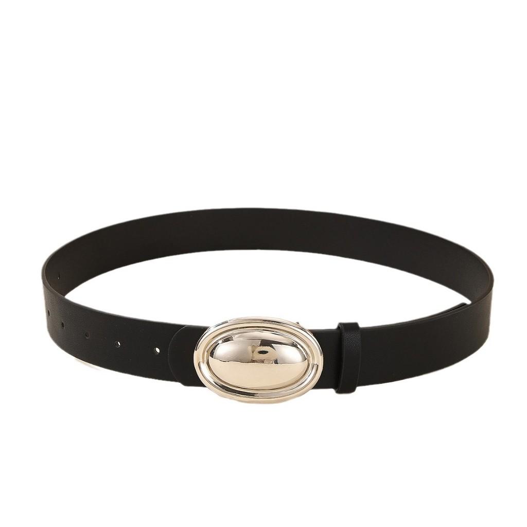 Casual Womens Fashionable Belt With Smooth Egg Shaped Buckle For Daily Looks