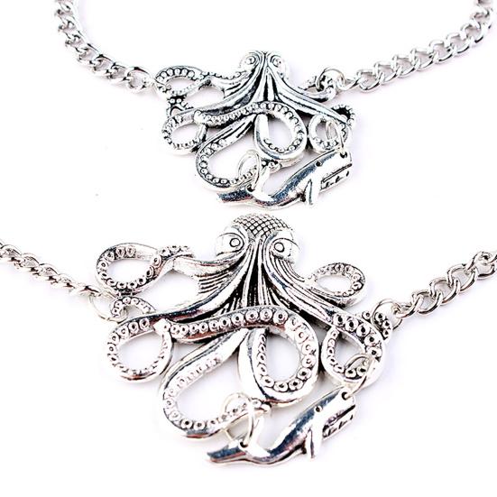 Kul unisex legering blekksprut design armbånd smykker kjede bryllup tilbehør
