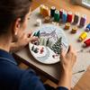 Christmas Embroidery Kit 3-Piece Holiday Handcraft Set Christmas Cross Stitching Kits For Women Adults Mother Teens Girlfriend
