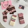 Pletení Bavlněné Dámské punčochy Japonský styl Pruhované Studentky Podkolenky Ženy Sladké Dívky Kawaii Dlouhé ponožky Punčochy