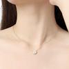925 Silver Gold Plated Circle Cubic Women's Necklace