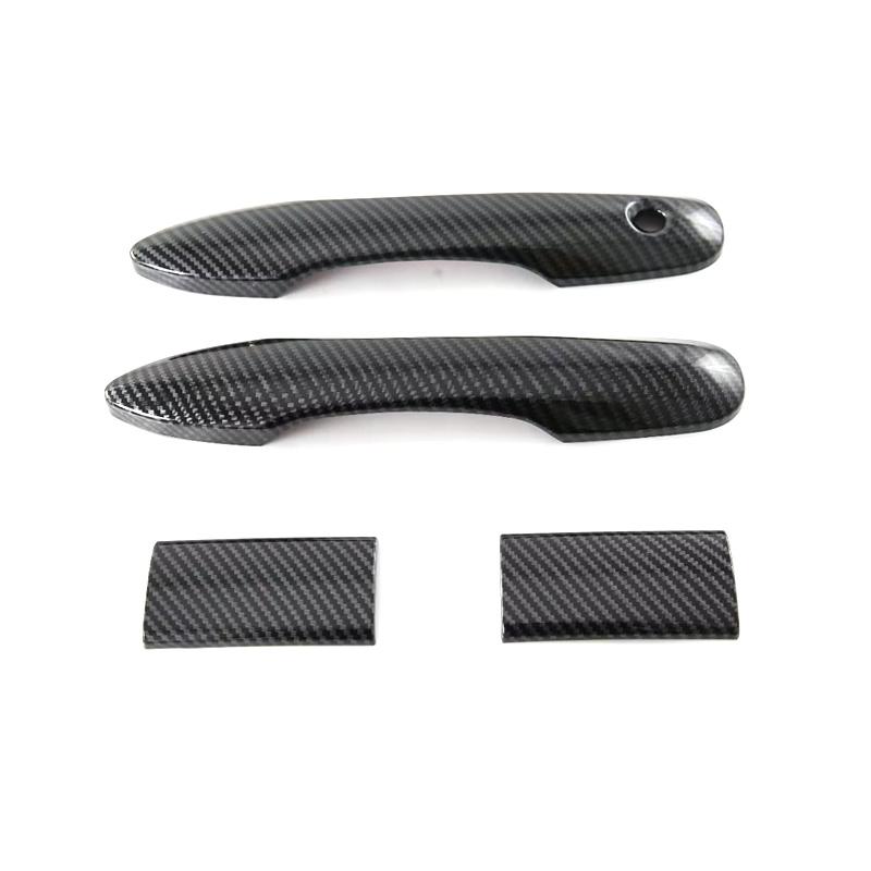 Abs Carbon Fiber Chrome Door Handle Molding Trim Cover For Toyota Hiace 2019-2025 H300 Series