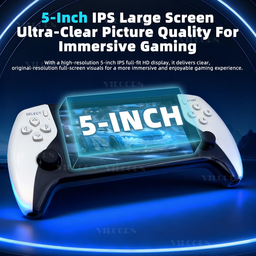New Retro Handheld 5 Inch IPS Screen Pocket Game Console FHD Video Game Machine Support Two Players For PS1/MAME Classic Games