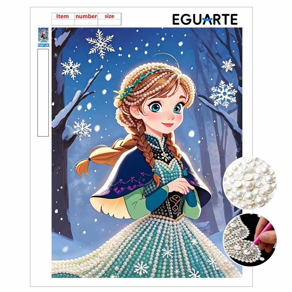 Disney Pearl Art Frozens Anna 5D DIY Pearl Picture Craft Kit Ideal Gift for Adults  Beginners | Creative Home Decor
