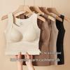 Women's Plus Size Velvet Warm Vest with Chest Pads - Autumn/Winter Cashmere Silk Base Shirt