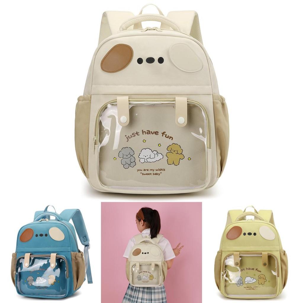 Letter Cartoon Puppy Kids Clear Backpack Cute Animal Design For School And Preschool