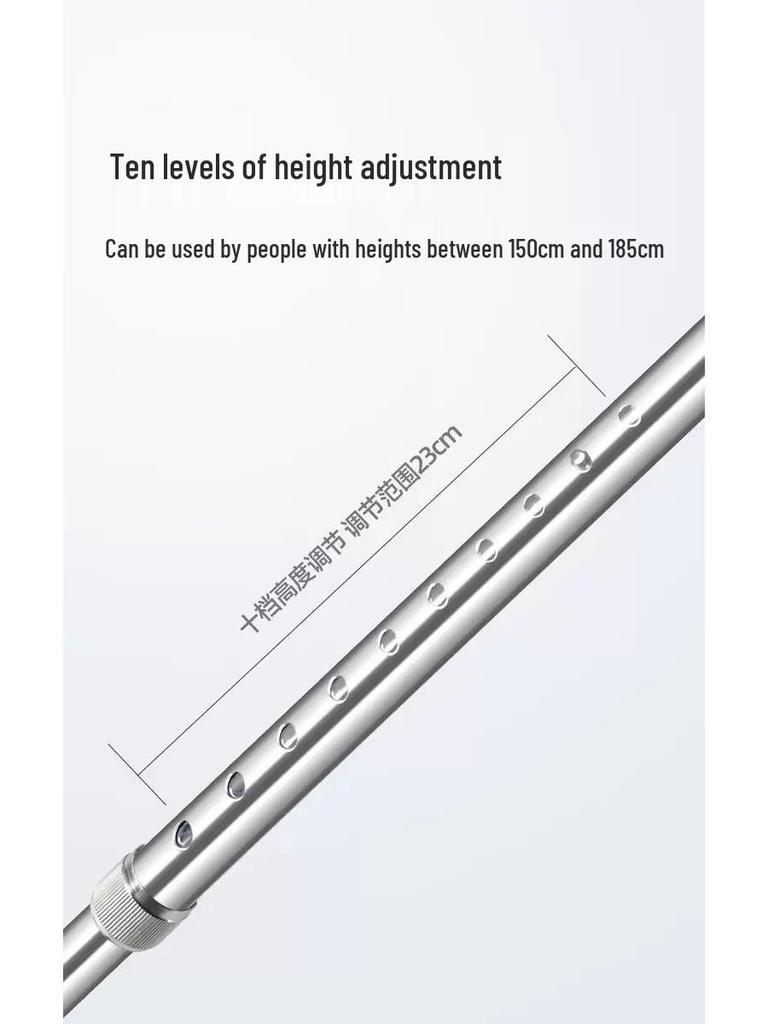Non-slip Four-Legged Telescopic Walking Stick for Elderly and Disabled - Thickened Aluminum Alloy