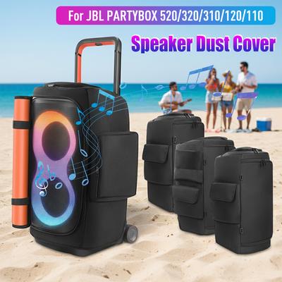 Portable Speaker Dust Case for JBL PARTYBOX 520/320/310/120/110 Speaker Storage Bag Waterproof Speaker Cover with Mic Pocket
