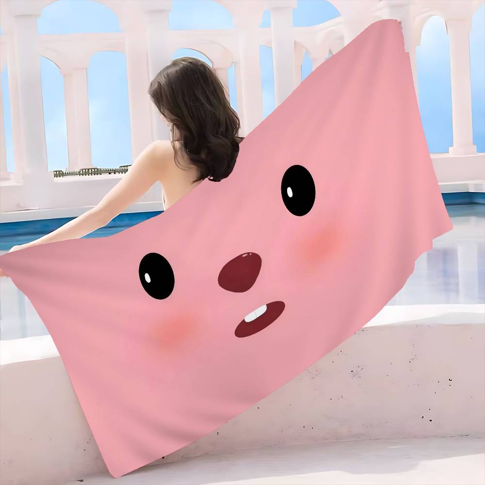 

Cute pink girl L-loopyS Beach Towel Colorful Bath Towels for Girl Microfiber Quick Dry Sand Free Beach Yoga Spa Gym Pool W40*H60(CM)