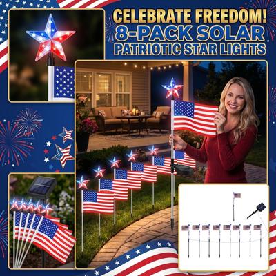 Outdoor Solar Powered Flag String Lights Waterproof Garden Stake Decorative Pathway Lights for Yard Lawn Patio Walkway Driveway Landscape