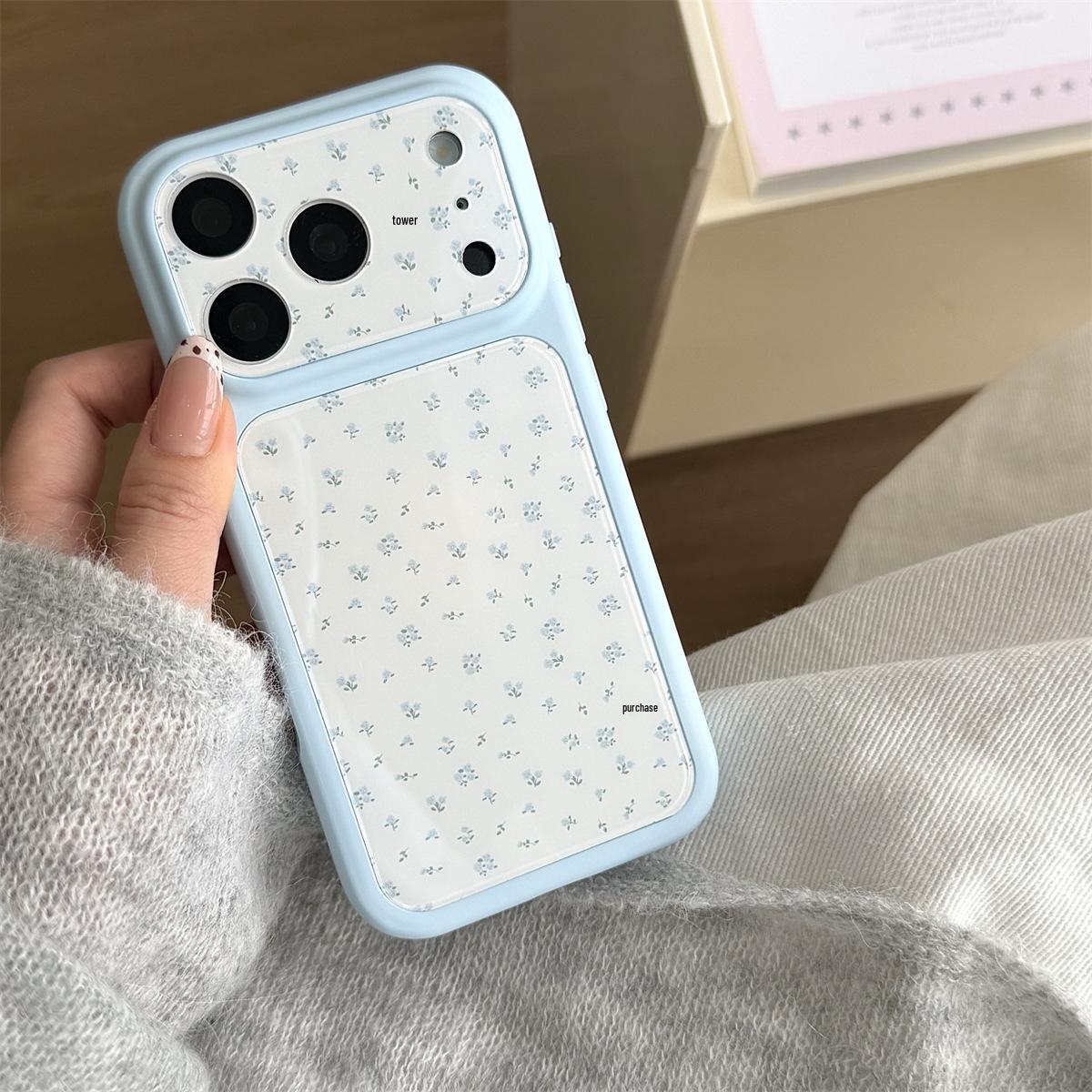 

Drop-Proof Blue Floral iPhone 15/14 Pro Max Case iPhone 16