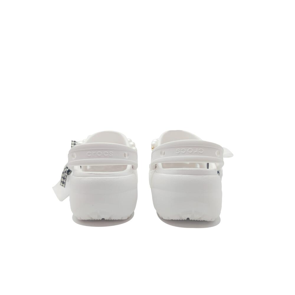 Crocs Classic Platform Clog Cloud Series MH Plan EVA Graffiti Versatile Fashion Trend Hole Shoes Women's White