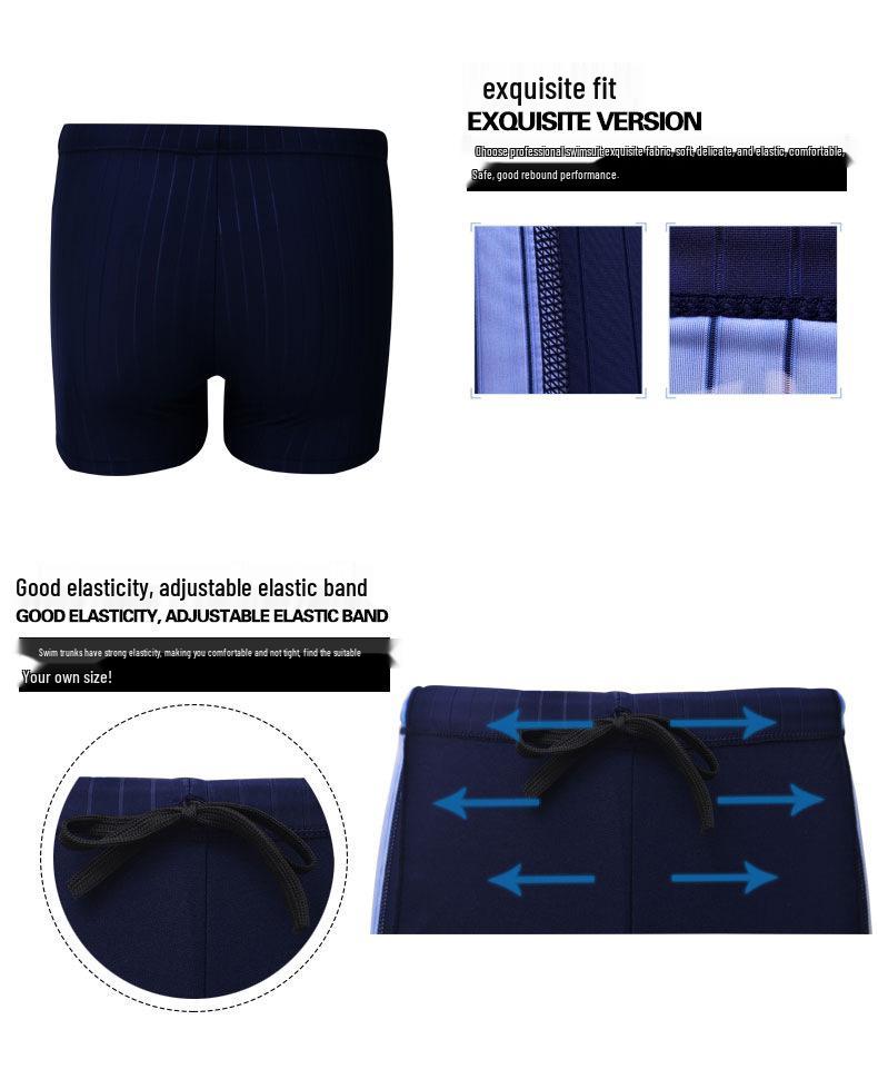 Men's High Elasticity Flame Print Swim Trunks - Comfortable, Plus Size, Square Leg Swimwear