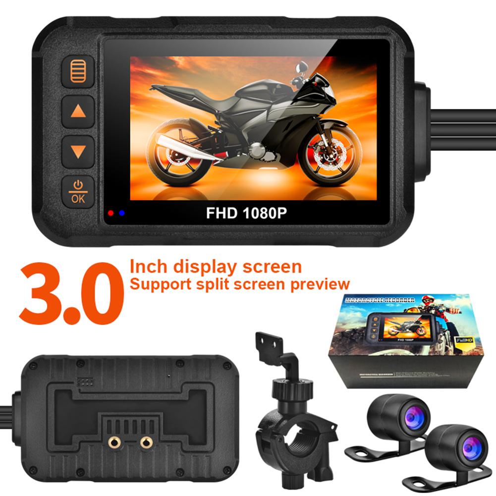 3 Inch Universal Motorcycle DVR HD 1080P/720P Front Rear View Motorcycle Driving Recorder IP65 Waterproof Dash Cam GPS Navigatio