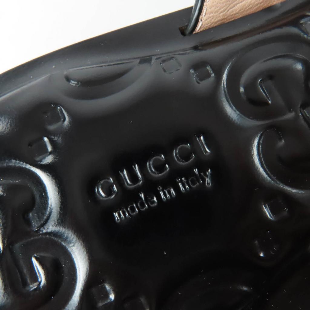 Great GUCCI Sandals Interlocking G black leather Women 36.5 695207 Used