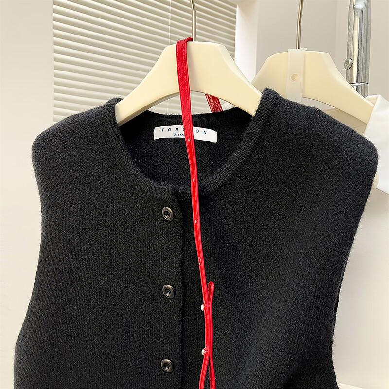 TonLion Damen Eleganter Rundhals Strickweste