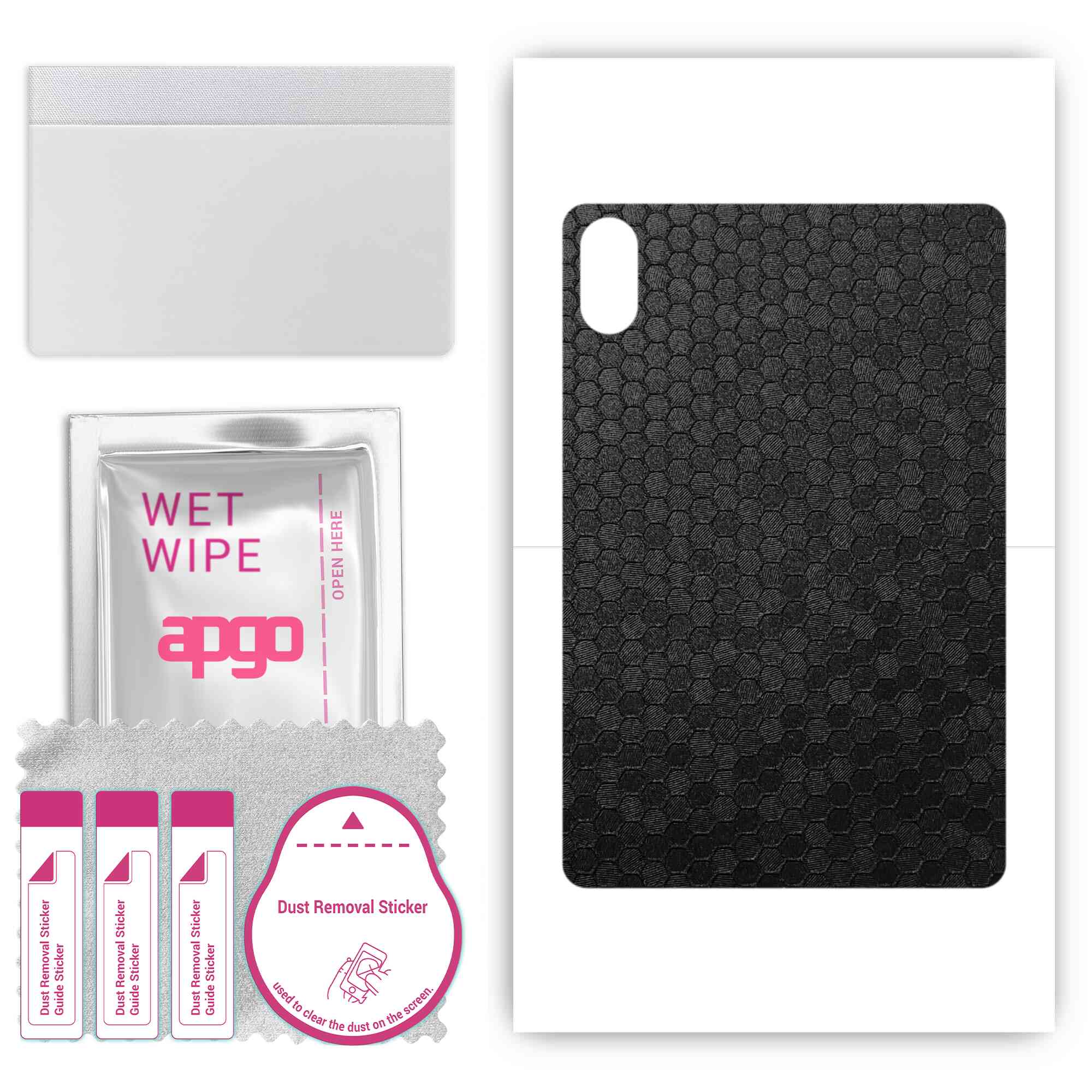 

apgo skin sticker film foil vinyl for the BACK compatible with Honor Pad V7 Pro, scratch-resistant, easy to install - Black Honeycomb