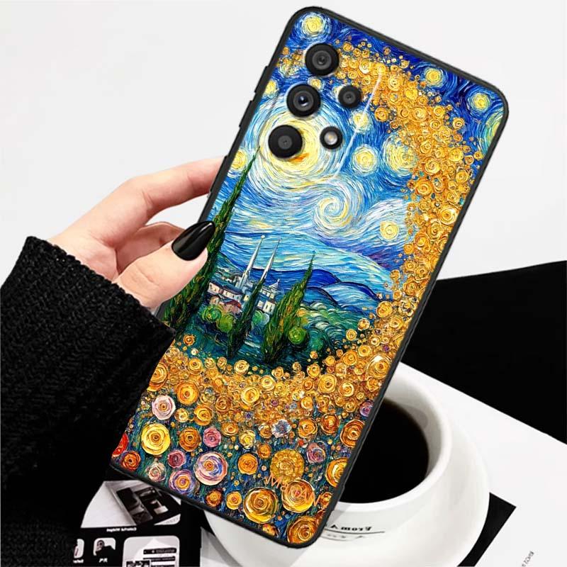 

Креативные пейзажные узоры Для Samsung A73 A72 A71 A55 A54 A53 A52 A51 A13 A22 A16 A15 A12 A14 A26 A07 5G Черный чехол для телефона Galaxy A16 5G