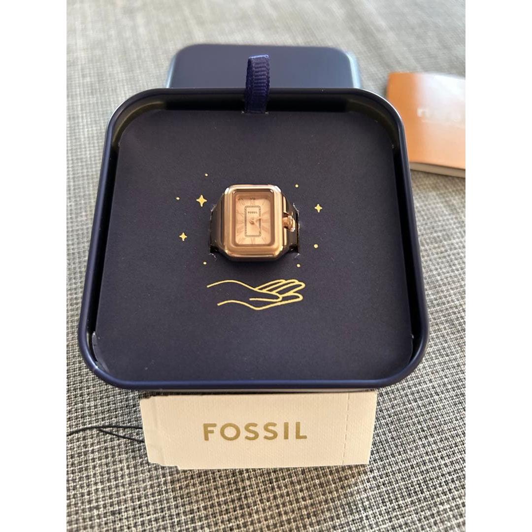 Used Genuine FOSSIL Ring Watch ES5345 Rose Gold