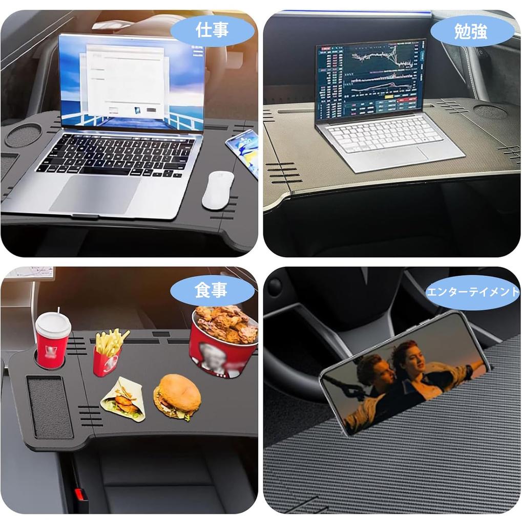 SEEYA Foldable Car Table for Passenger and Rear Seat Laptop Table Convenient To Carry and Store Suitable for Eating and Office Work 10kg Weight