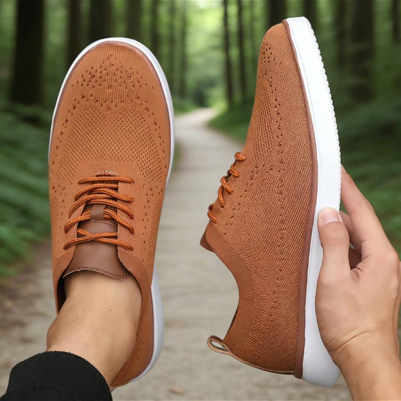 Men's Mesh Sneakers Casual Versatile Knit Shoes Lightweight Comfortable Sole Walking Shoes Breathable Non-Slip Running Shoes
