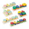 Wooden Geometric Shape Sorting Stacking Early Education Toy For Toddlers Color Recognition And Cognitive Development