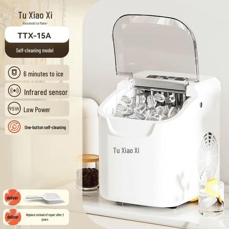 Compact Low-Power Portable Ice Cube Maker for Home or Dorm