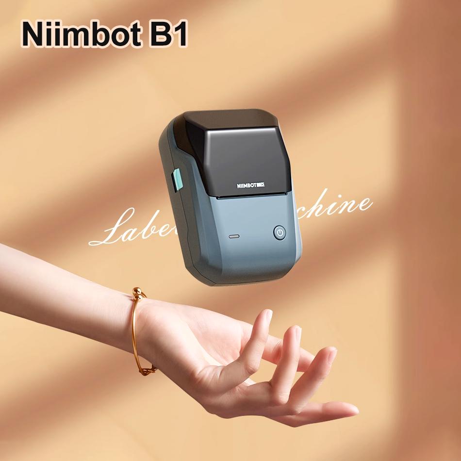 Niimbot B1 Wireless Label Maker White Color Transparent Clear Round Adhesive Sticker Business Bluetooth Labeling Printer Paper