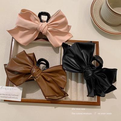 Autumn and Winter Beauty Bow ClipBack of The Head Hair Clip Female Shark Clip Hair Accessory Headwear