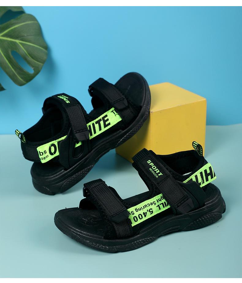 Big Brand Boys' Sandals 2024: Summer Beach Shoes for Middle and Older Children - Soft Sole, Non-Slip Outdoor Wear