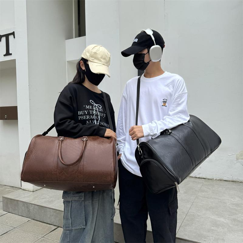 Retro Style Large-capacity Fitness Bag Dry and Wet Separation Travel Bag Simple Sports Yoga Bag Storage Duffel Bag