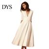Women Flowing Long Dresses Midi Dress Deep V Neck A-line Flowy Hem Solid Color Half Fashionable Sleeves Pure Dating Prom Party Banquet Evening V-neck