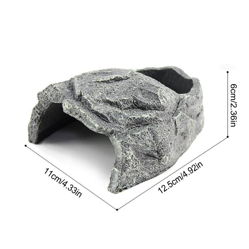 Reptile Cave Resin Rock Shelter House Reptile House For Lizards Bearded Dragon Snake Basking Terrarium Fish Tank