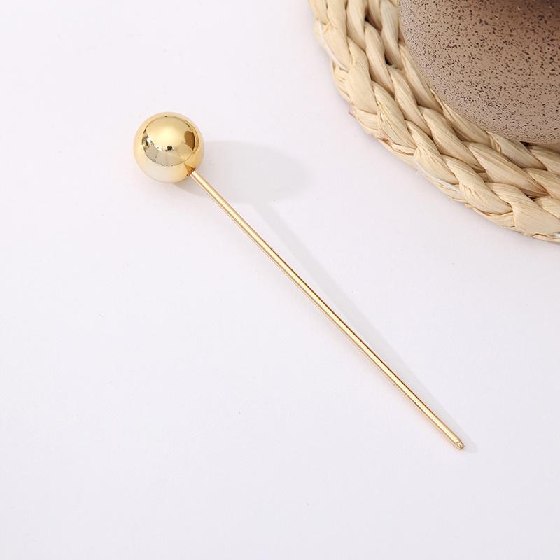 

Прості та старовинні шпильки для волосся, що скручуються, універсальні повсякденні головні убори, шпильки, металеві кульки, прості шпильки Round ball style золотий